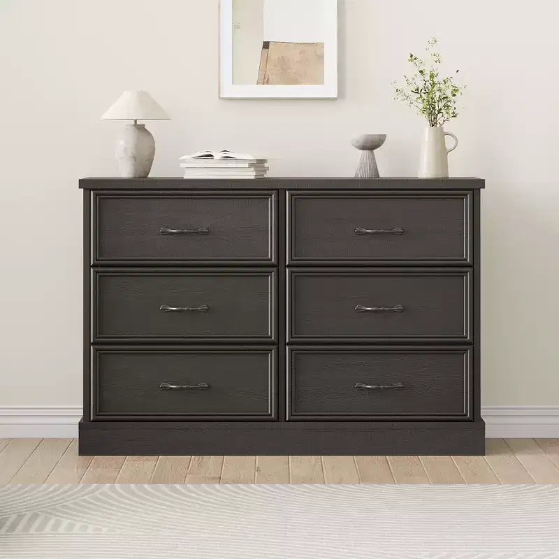 Wood Nightstand with Drawer and 3 Open Shelves, 15.5