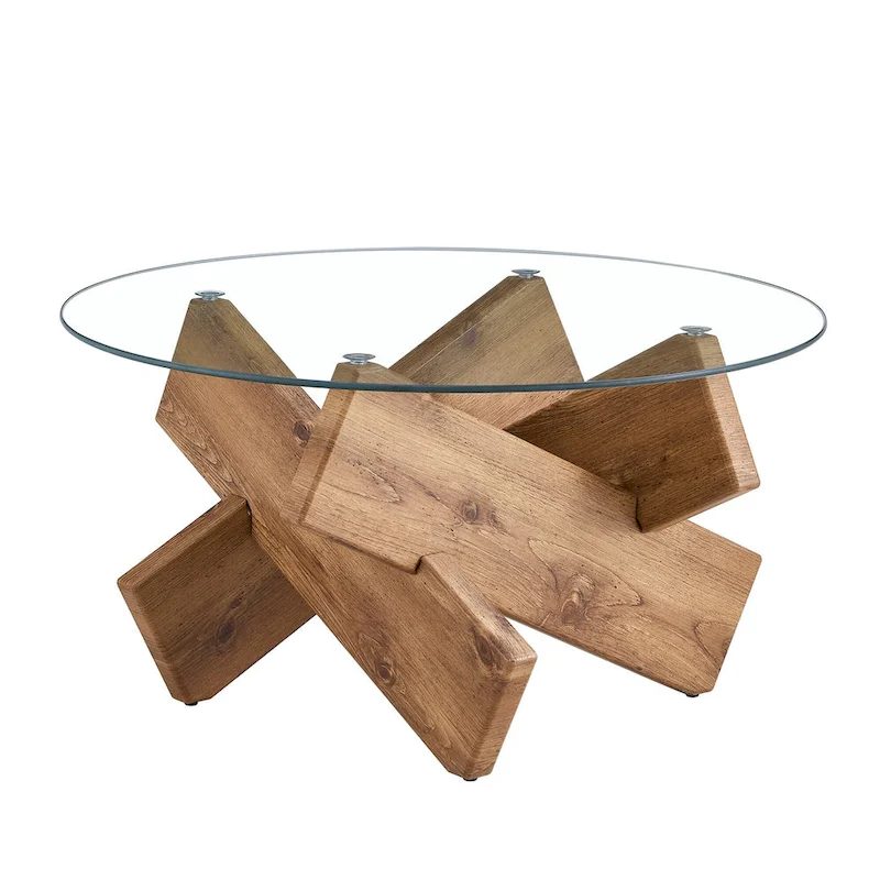 33.4 Modern Round Tempered Glass Table
