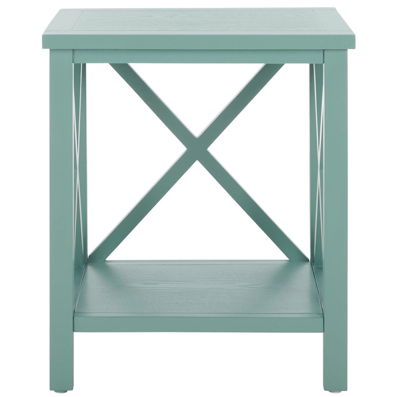 SAFAVIEH Yasumi White Cross Back End Table - 18.1  x 13.4  x 21.5  - 18Wx13Dx22H