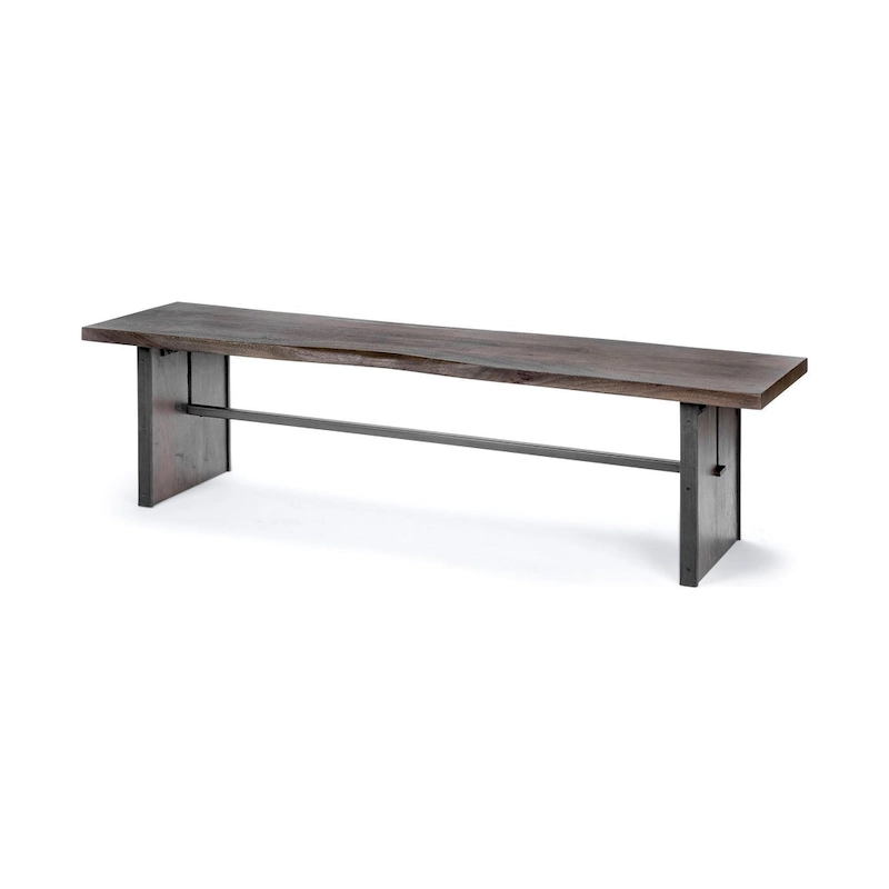 Ledger I Brown Solid Wood w/ Live-Edge Dining Bench - 70W x 17D x 18H