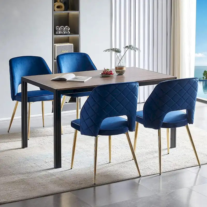 Howtai Upholstered Home Chair Hollow-Back Set of 4