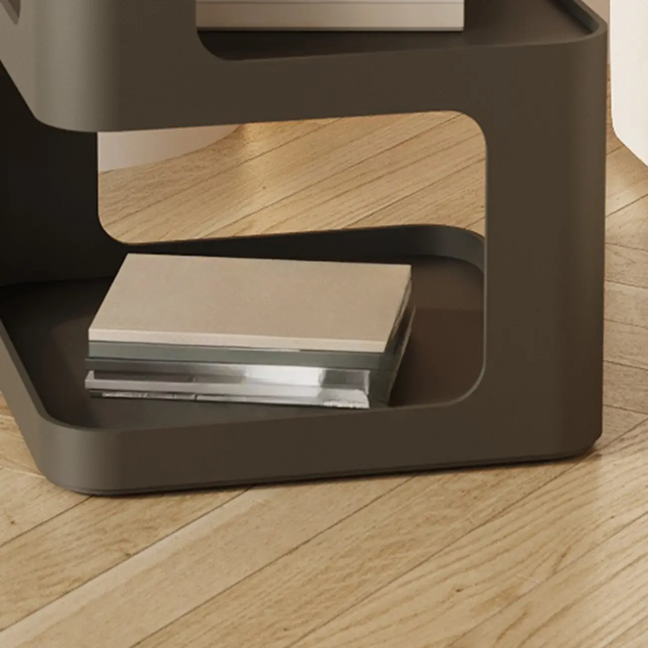 Sleek Chic Metal 2-Level Drawer Nightstand in White/ Black