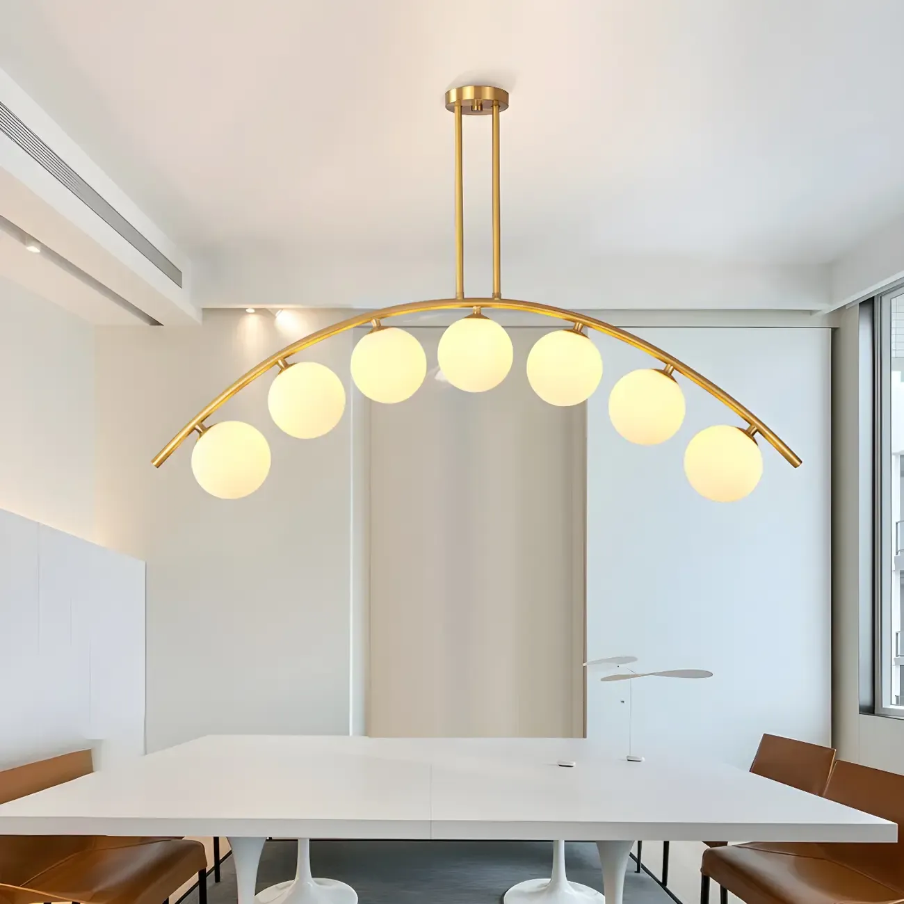 Trendy Modern Gold Arc Multi-Light Island Pendant