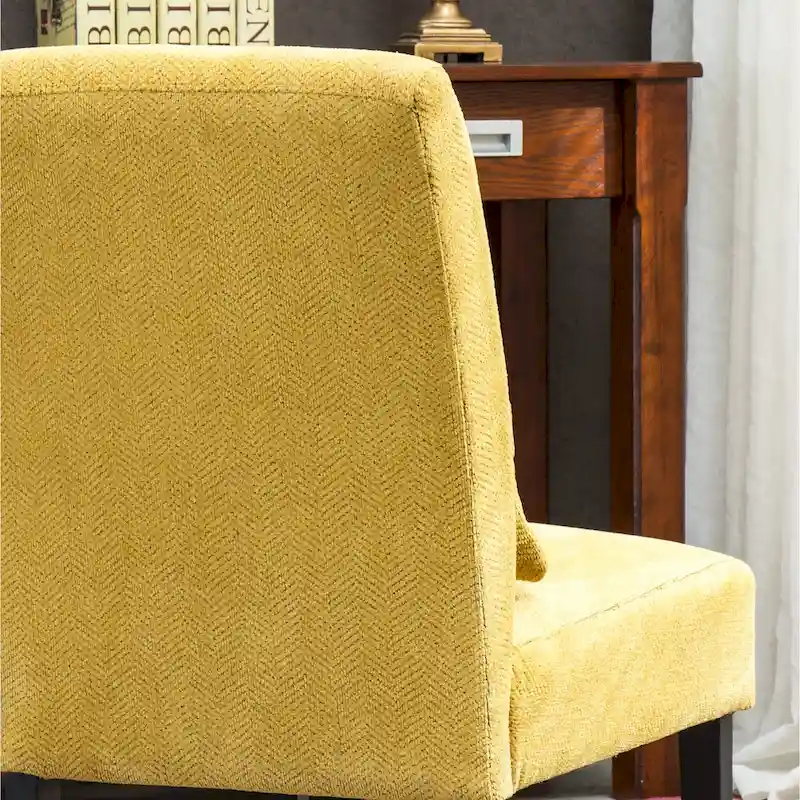 Modern 31.75 High Back Polyester Upholstered Accent Chair with Pillow and Tapered Legs