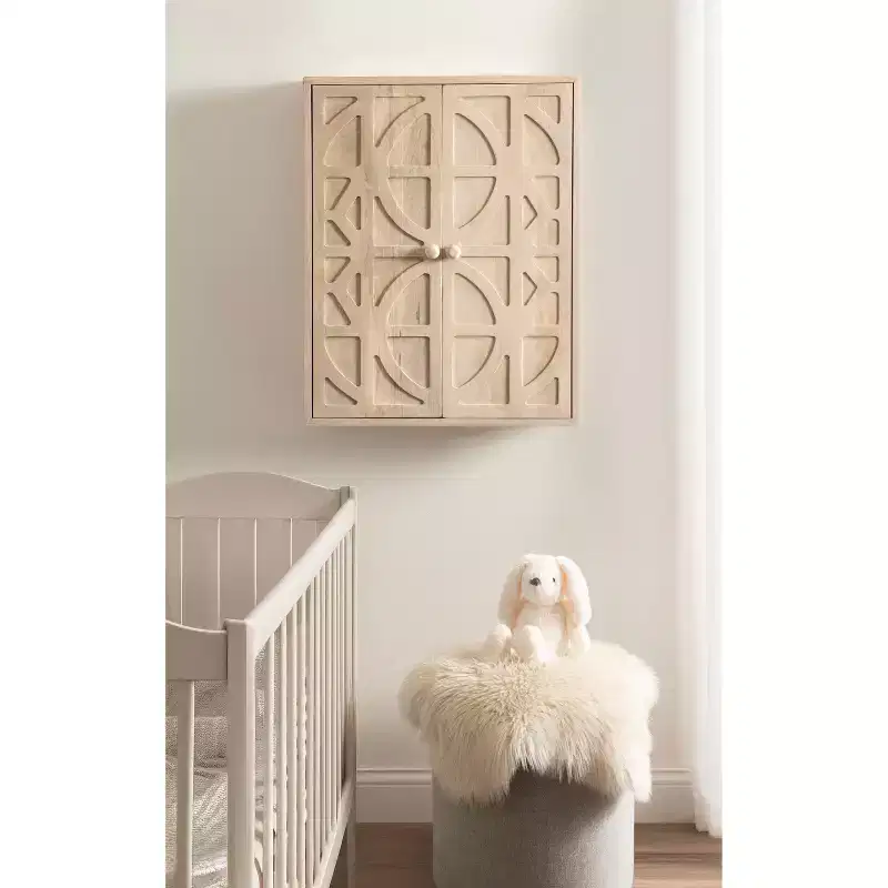 Kate and Laurel Galliene Wood Wall Cabinet, 22x7x28 Whitewash