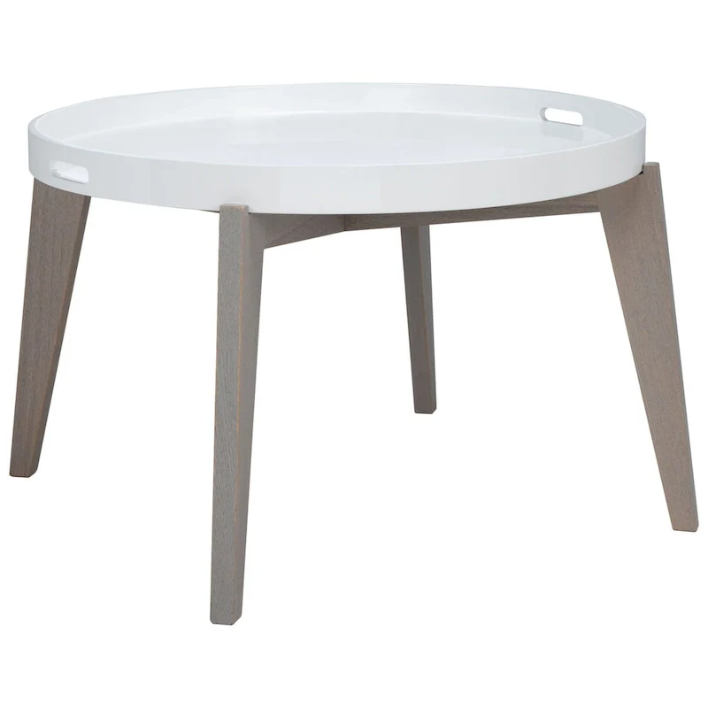 SAFAVIEH Sharron White/ Grey Lacquer End Table - 0 - 32 x 32 x 18 - 32Wx32Dx18H