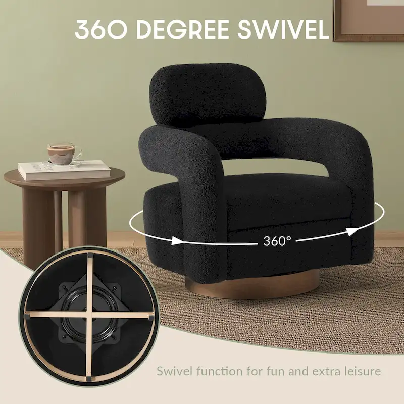 Bayville 29 Wide Sherpa Swivel Chair