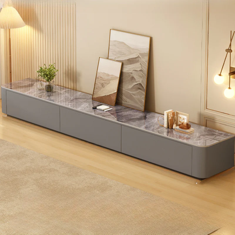 Modern Wooden TV Stand with Drawers and Cable Management