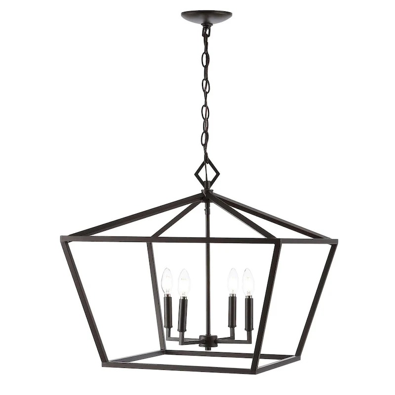 Floyd 4-Light Adjustable Iron Rustic Glam LED Pendant, by JONATHAN Y
