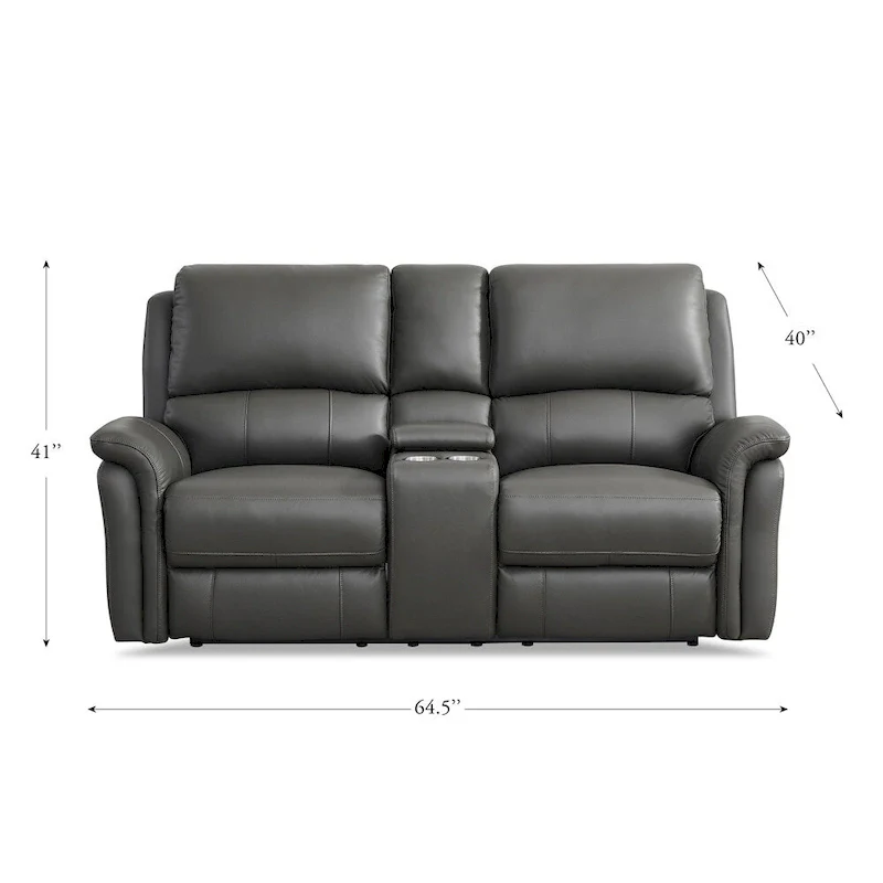 Hydeline Erindale Zero Gravity Power Recline and Headrest Top Grain Leather Sofa, Loveseat and Recliner