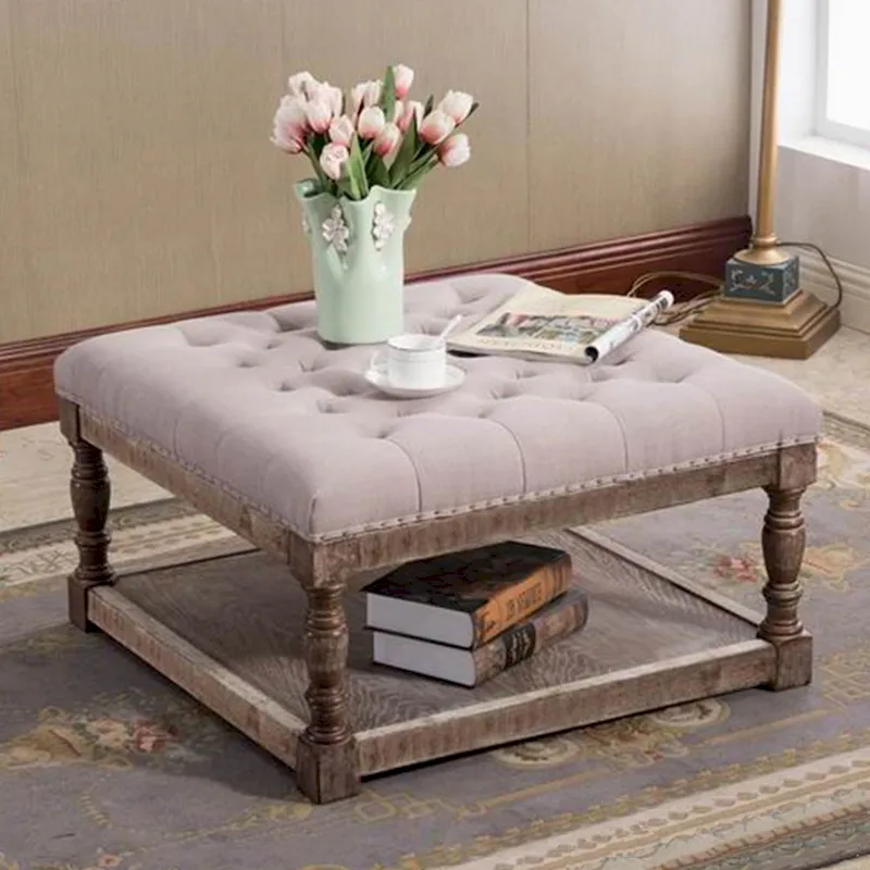 Cairona Fabric 30-inch Tufted Shelved Ottoman