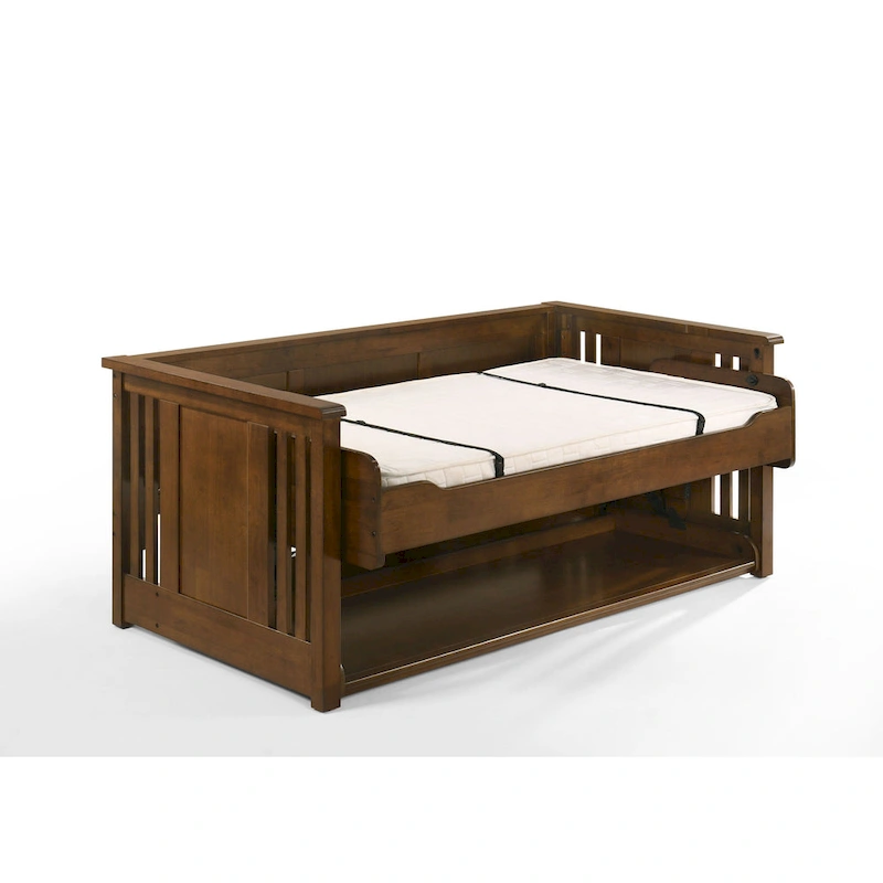 Artisan Desk Bed with USB Ports and AC Outlet, Black Walnut