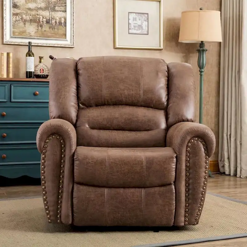 Overstuffed Manual Standard Recliner Chair Sofa