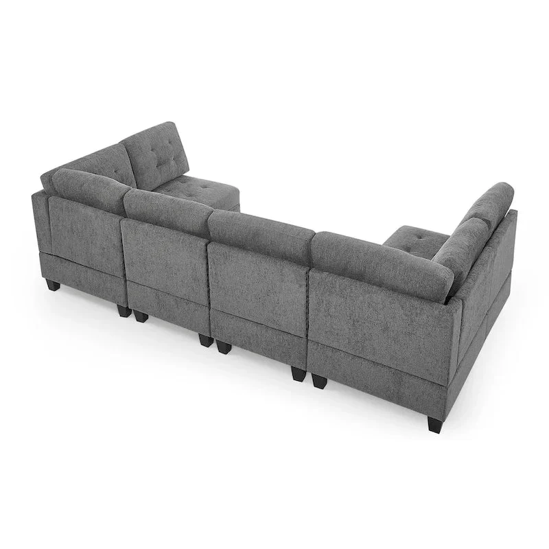 DIY Combination Modular Sectional Sofa, Gray