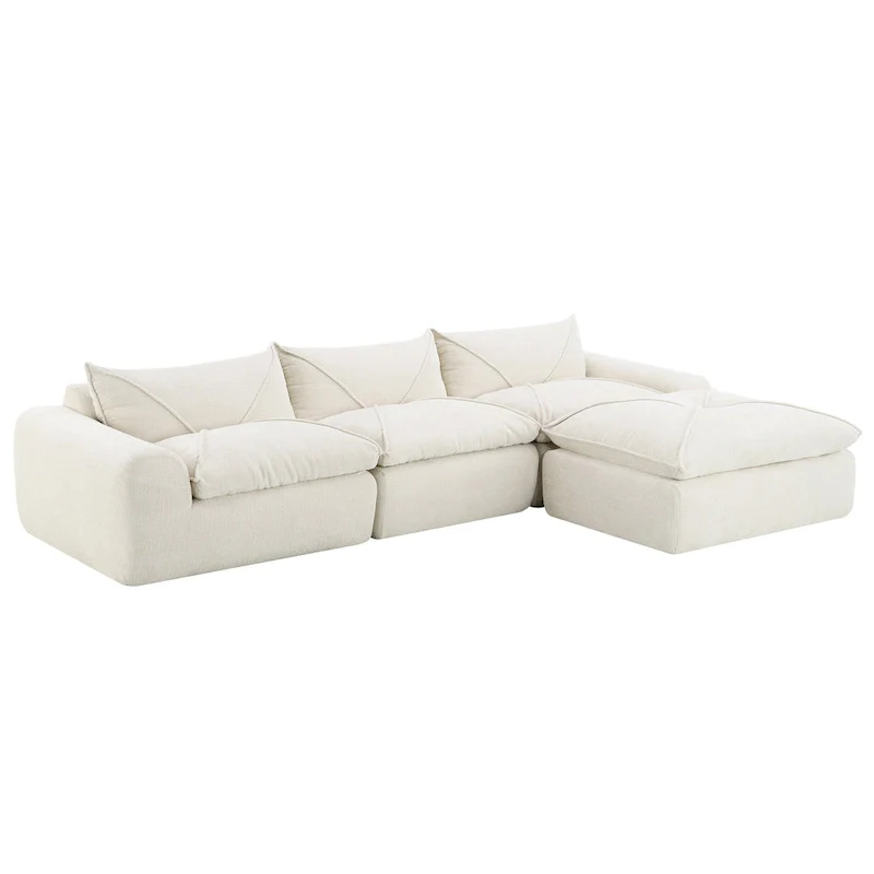 116-In Modern Chenille Sectional Sofa with High Density Foam,No Assembly Required