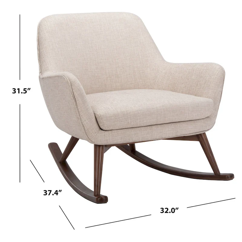 SAFAVIEH Couture Breeda Mid-Century Rocking Chair - 32Wx37Dx32H