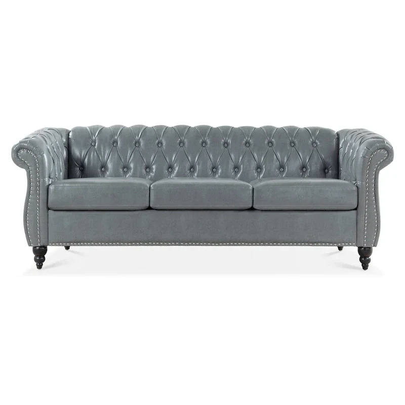 84.65 Rolled Arm Chesterfield 3 Seater Sofa