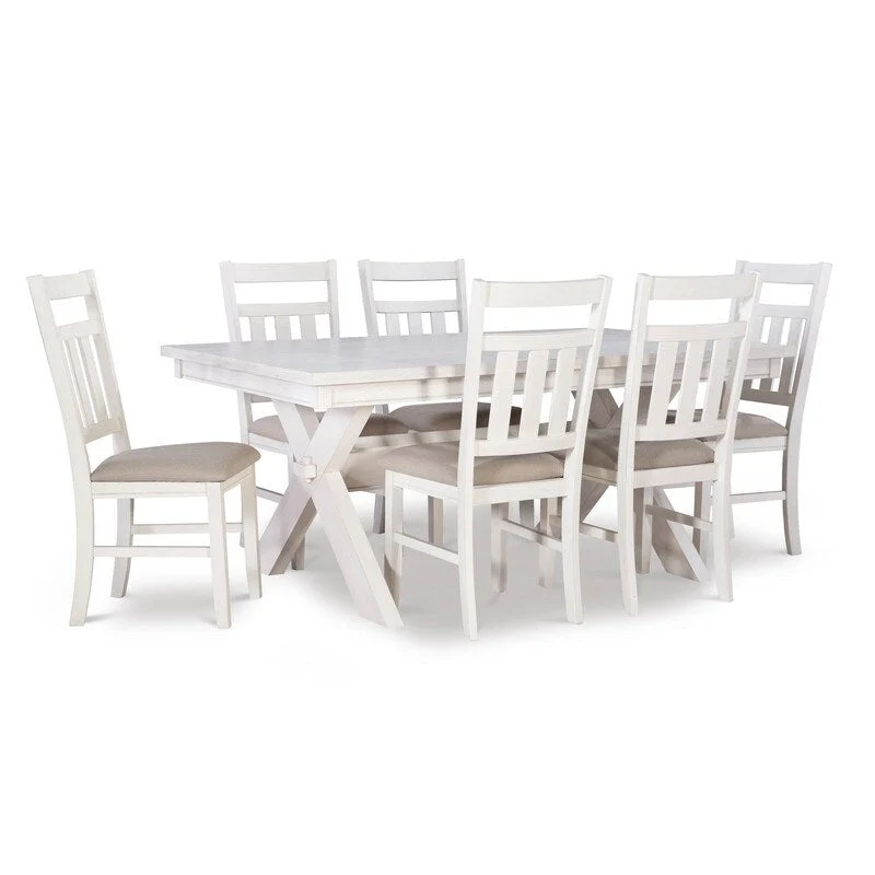 Chester Rustic Wood Farmhouse 7 Piece Dining Set