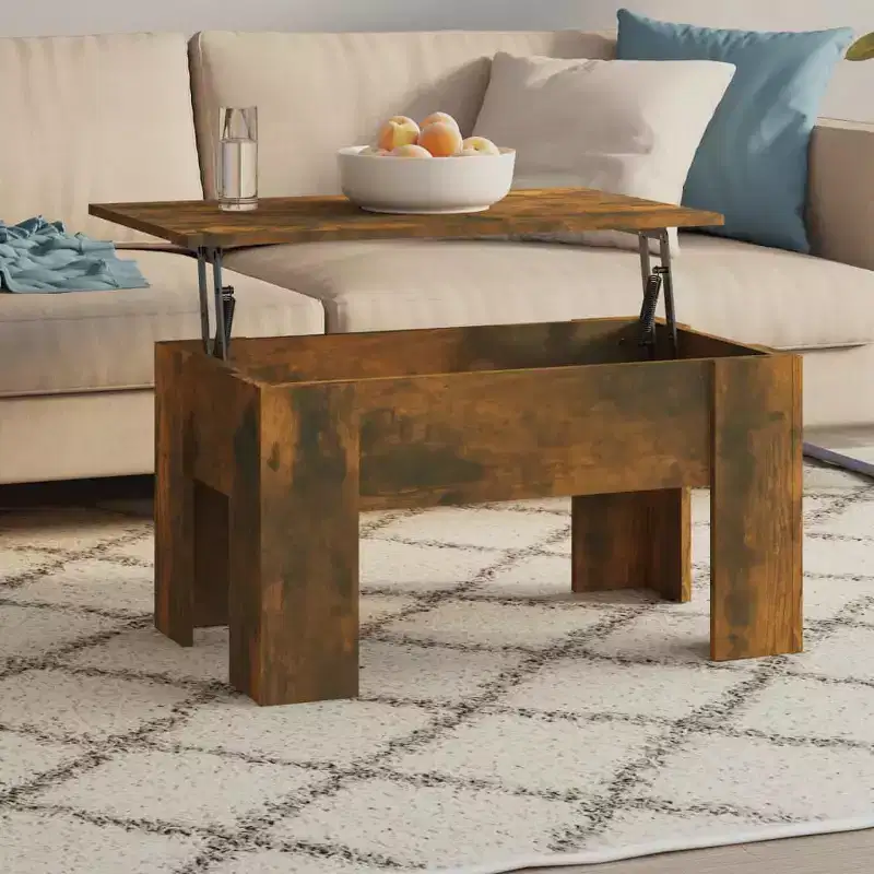 Coffee Table Smoked Oak Engineered Wood Medium