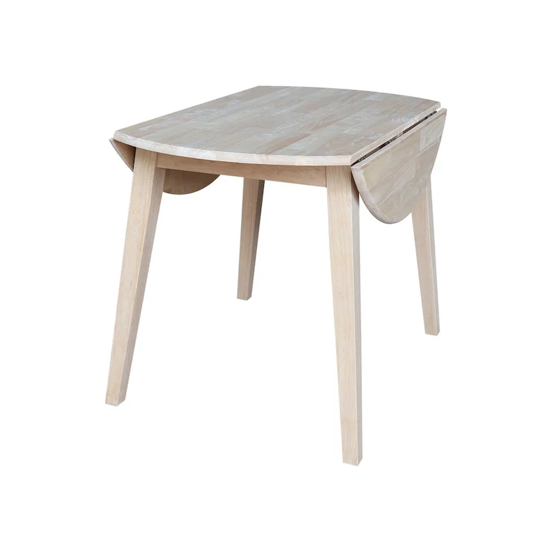 42 in. Solid Wood Round Dual Drop Leaf Table