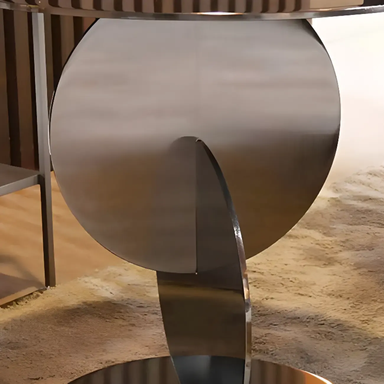 Scandinavian Glass Round Coffee Table Abstract Base