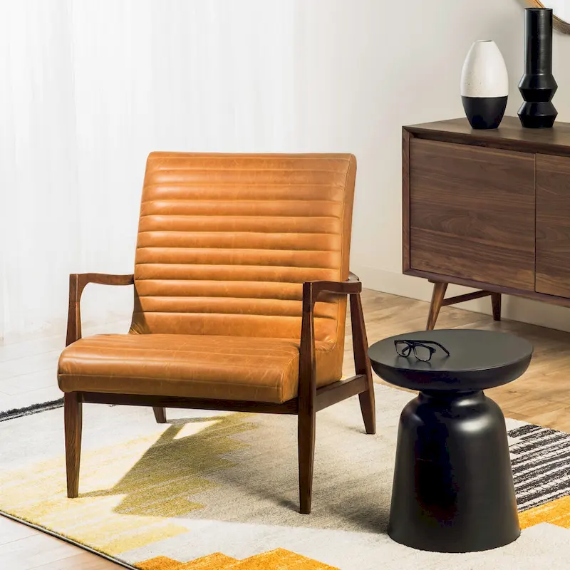 Poly & Bark Rowan Lounge Chair - Full Grain Genuine Italian Leather