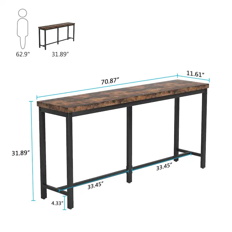 Extra Long Sofa Table, 70.9 inches Console Table Behind Couch/Sofa, Entrance Table/Bar Table