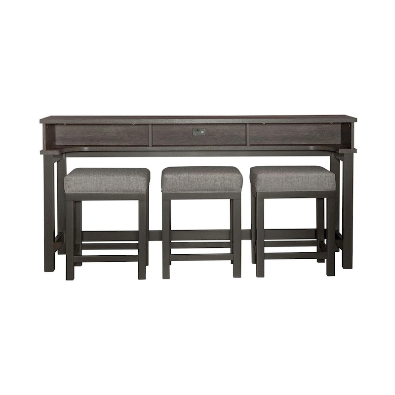 Tanners Creek Grey Console and Stools 4 Piece Bar Table Set