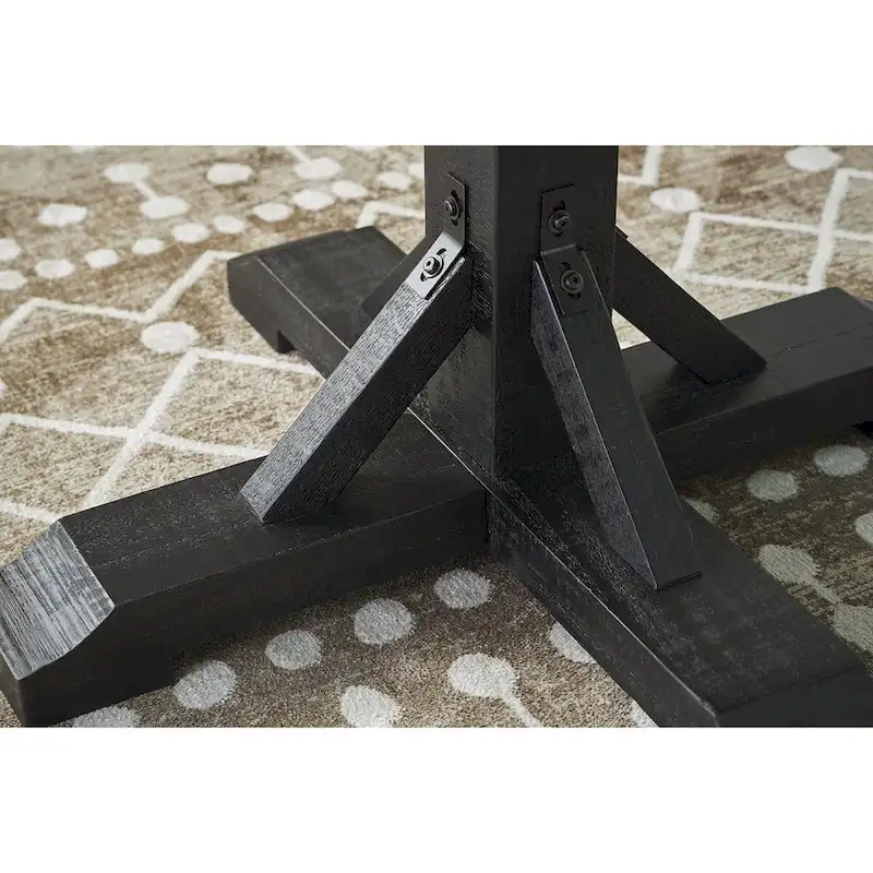 Signature Design by Ashley Valebeck Black/Dark Brown Counter Height Dining Table - 48 W x 48 D x 36 H