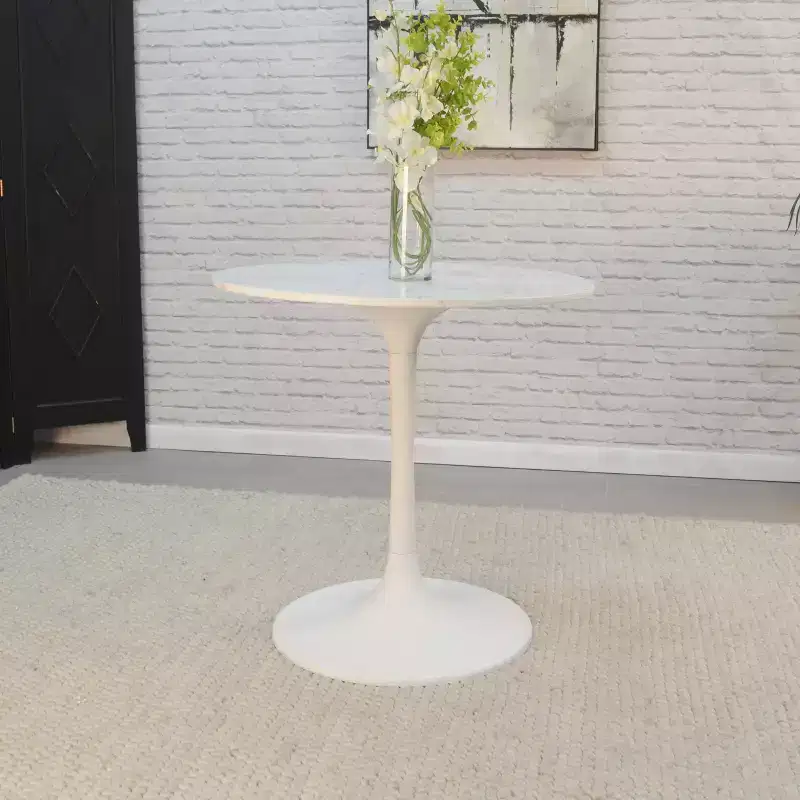 Carolina Living 30 Zaha Round Marble Top Dining Table