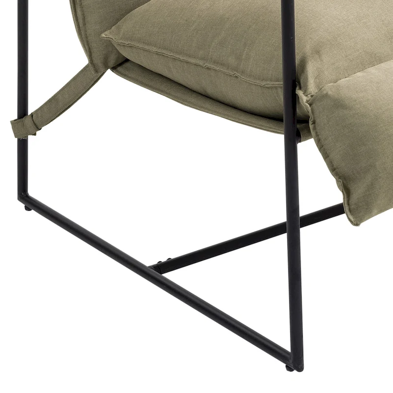 Fabric Accent Chair Metal Framed Sling Armchair Set of 2