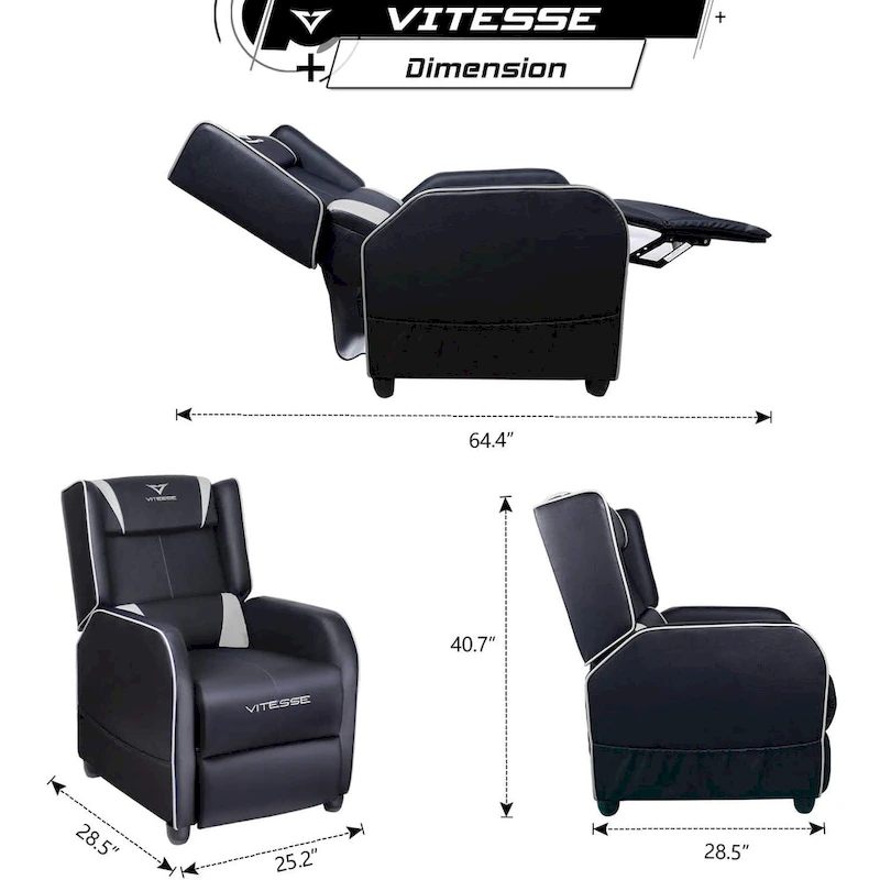 BOSSIN Gaming Recliner Chair Racing Style High Back Chair Living Room Recliners Theater Seating