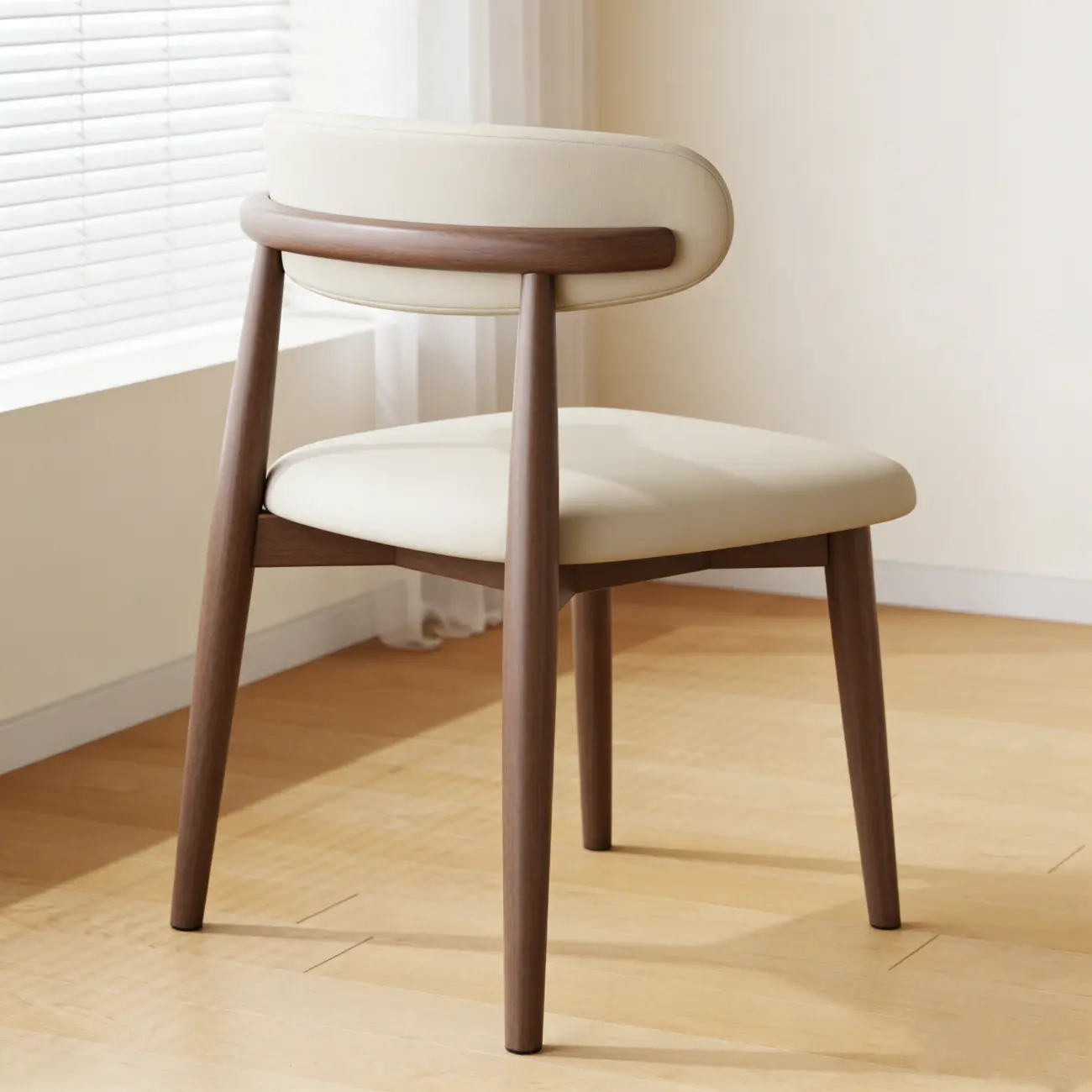 Mid-Century Modern Wooden Dining Chair Set of 2