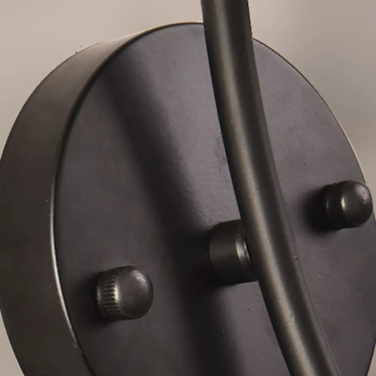 Simple Curved Black Metal Vanity Light with Glass Shade