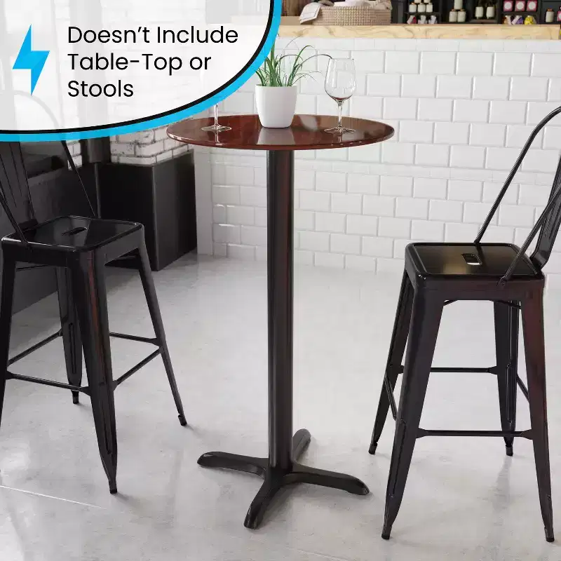 Flash Furniture 22'' x 22'' Restaurant Table X-Base with 3'' Dia. Bar Height Column