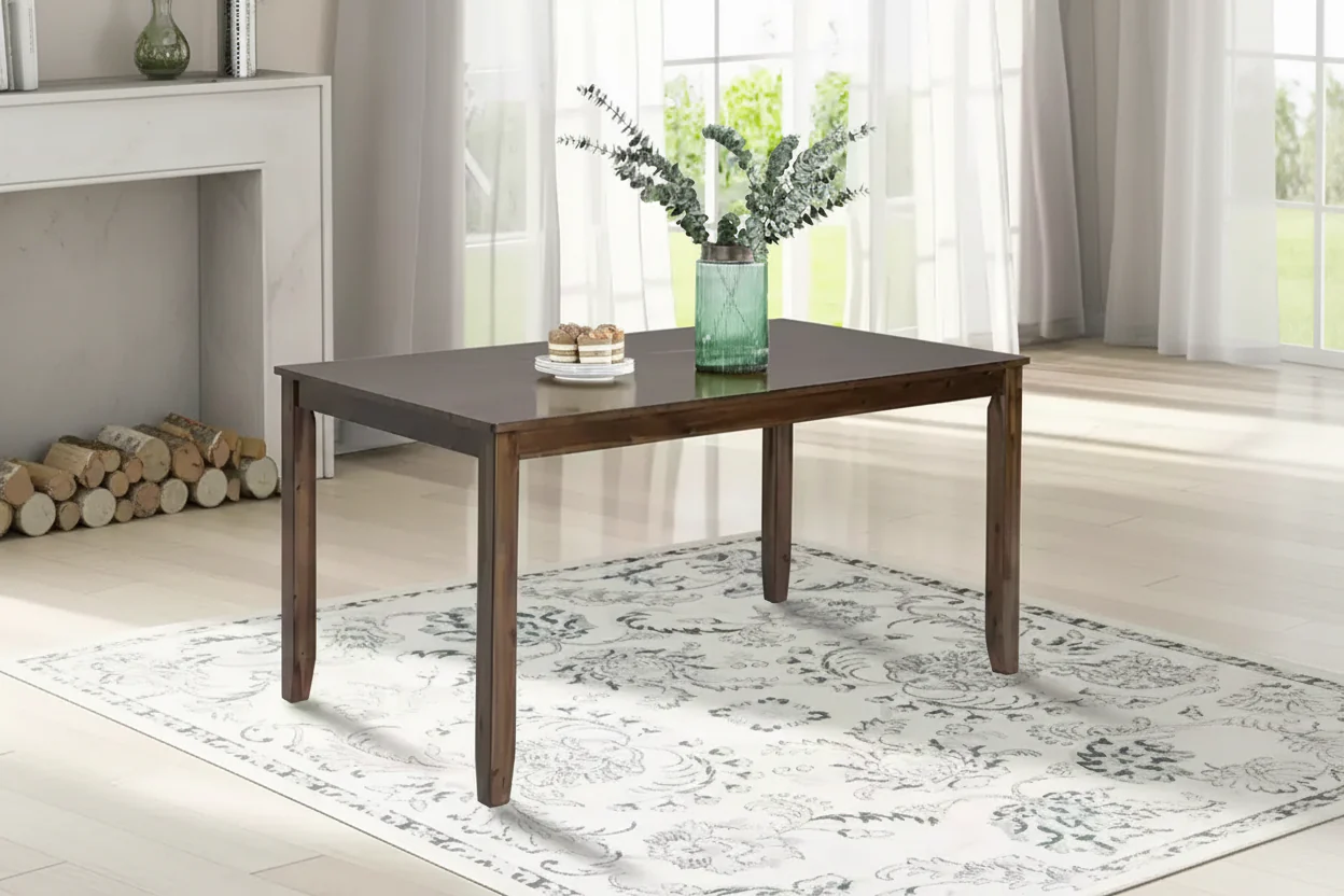 MAYEERTY Wooden Rectangular Dining Table, Walnut Kitchen Table for Small Space Only The Table