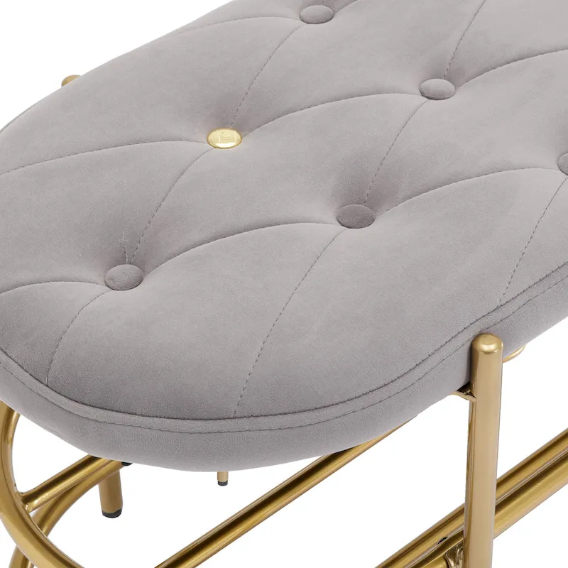 SEYNAR 40 Velvet Upholstered Living Room Bench with Double shoe rack