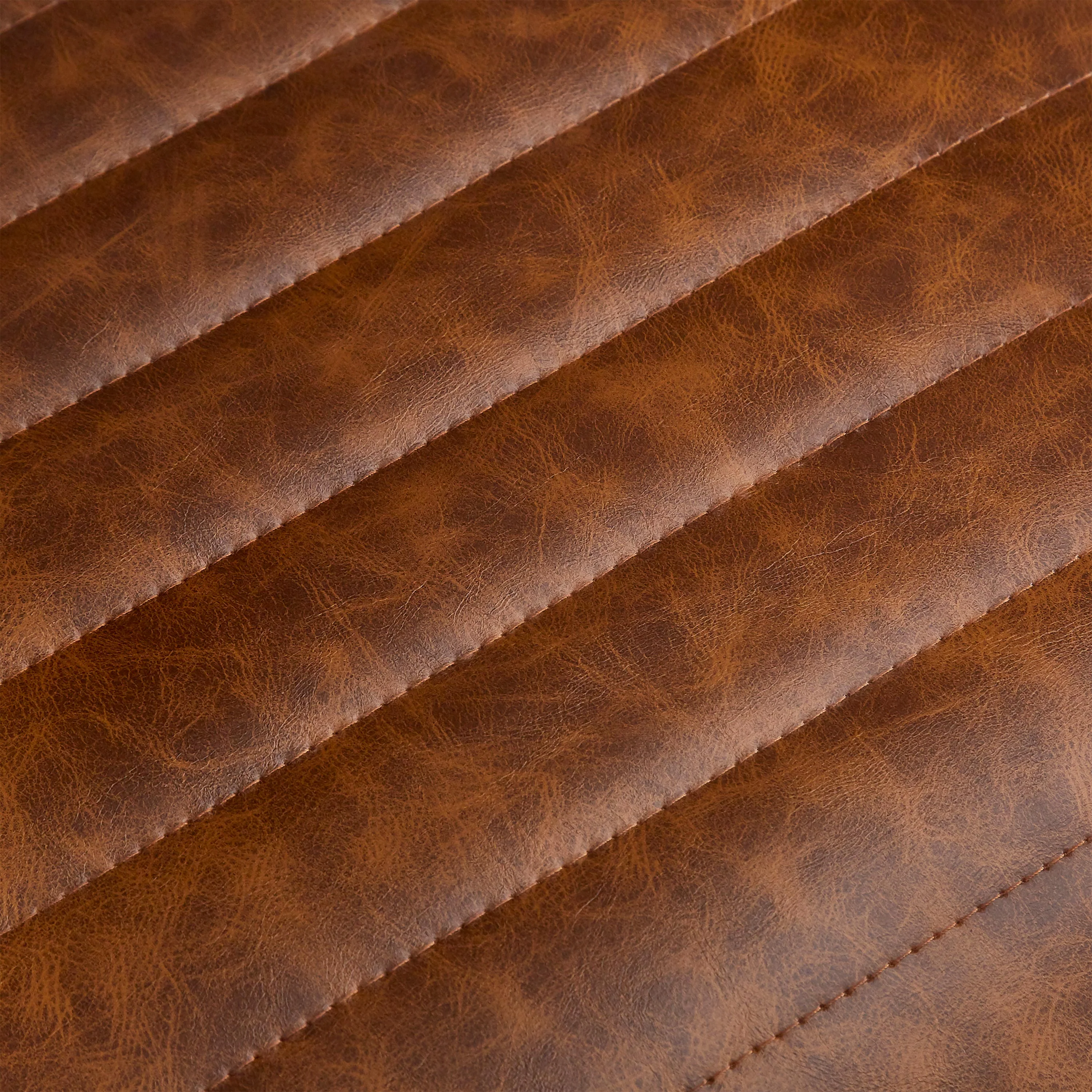 Set of 2 Modern PU Leather Counter Stools ¨C Brown Upholstery