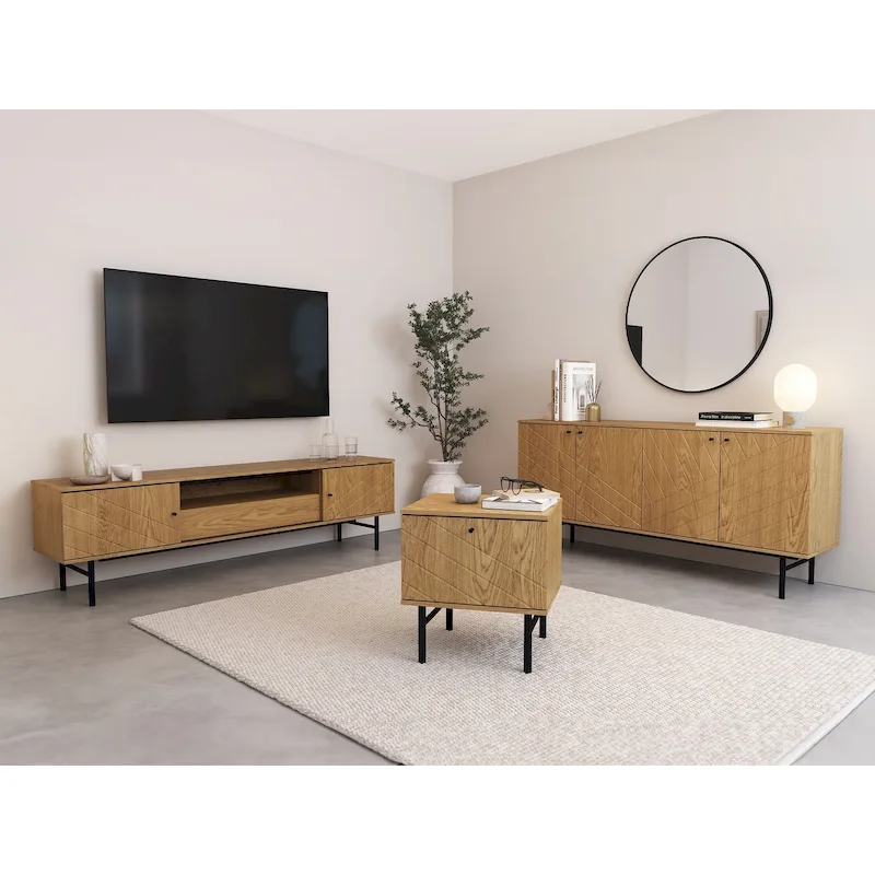 70.6 Media Console Oak Effect TV Stand