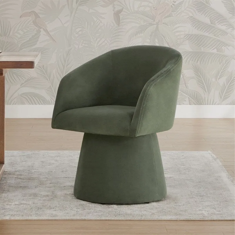 Evie Modern Upholstered Fabric Swivel Dining Chair