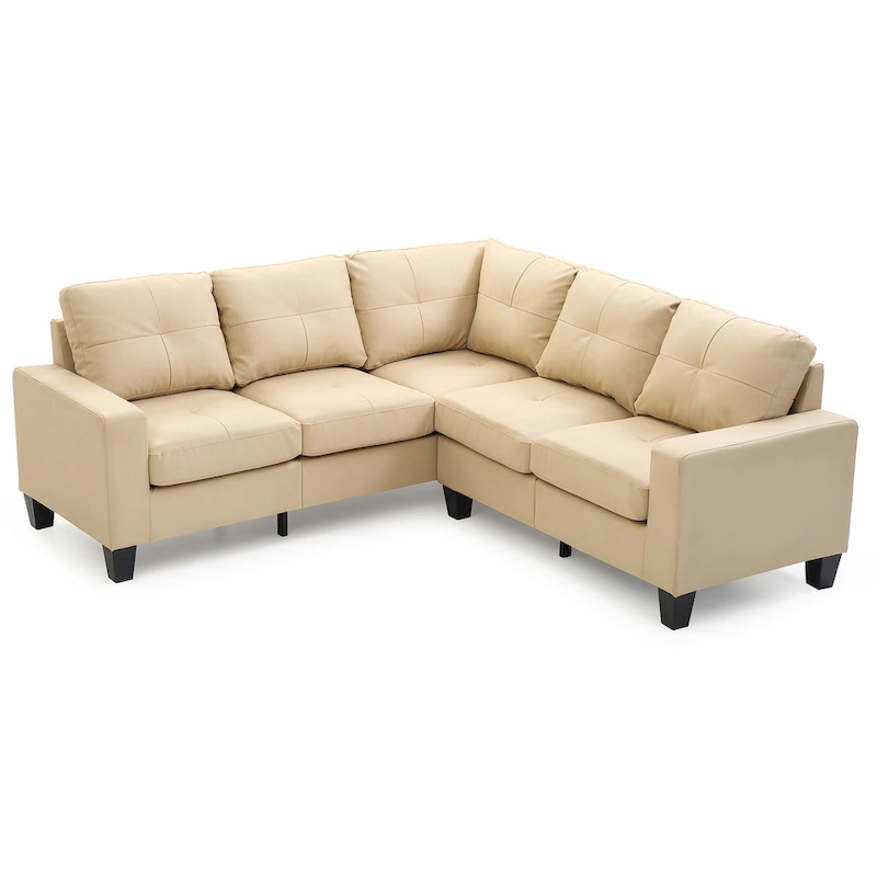 Newbury 82 in. W 2-piece Faux Leather L Shape Sectional Sofa - 32L x 82W x 35H