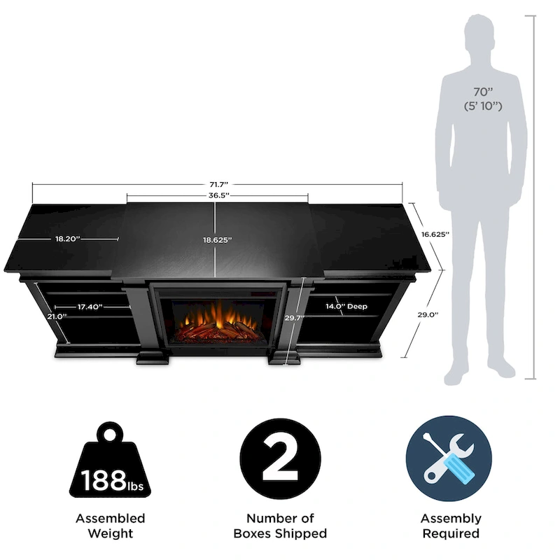 Fresno 72  Media Electric Fireplace by Real Flame