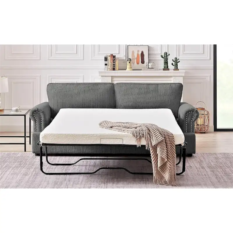 US Pride Furniture Viviana 76 inch Polyester Cushion Back Sofa Bed