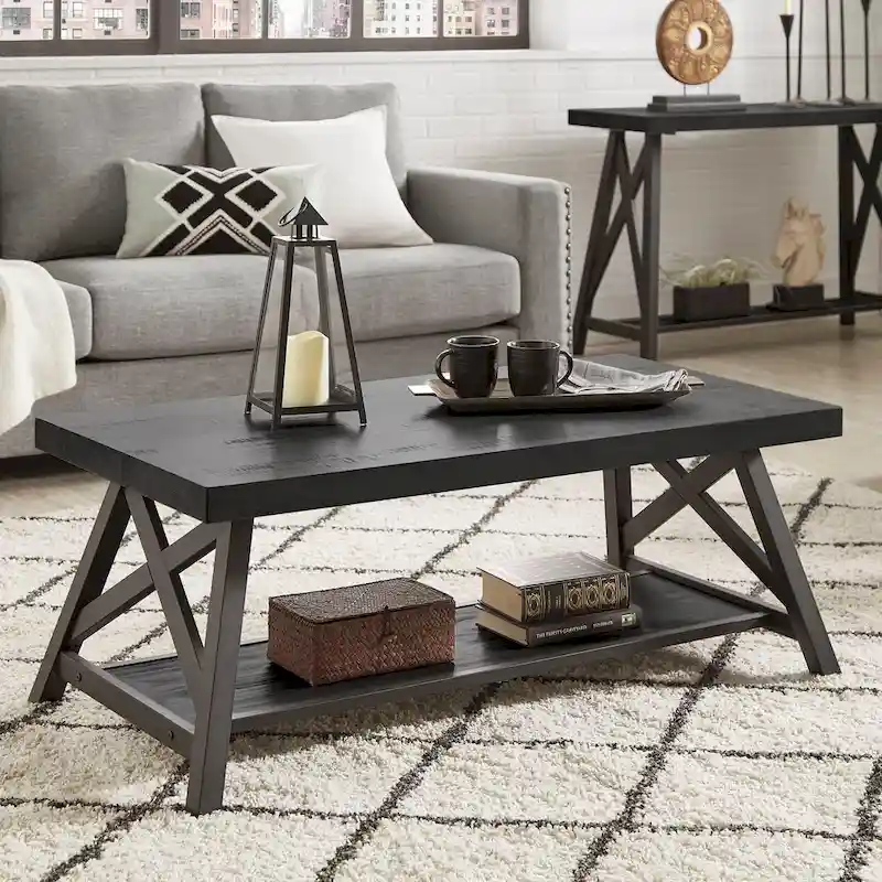 Bryson Rustic X-Base Accent Tables by iNSPIRE Q Classic