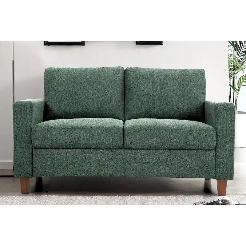 US Pride Furniture Miles 2 Piece Sofa and Loveseat Sets with Reversible Back Pillows Mid Century Modern Sofa