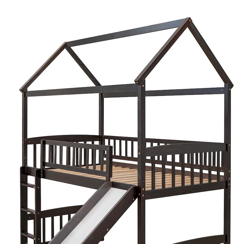 Merax Twin House Bed Loft Bed with Slide