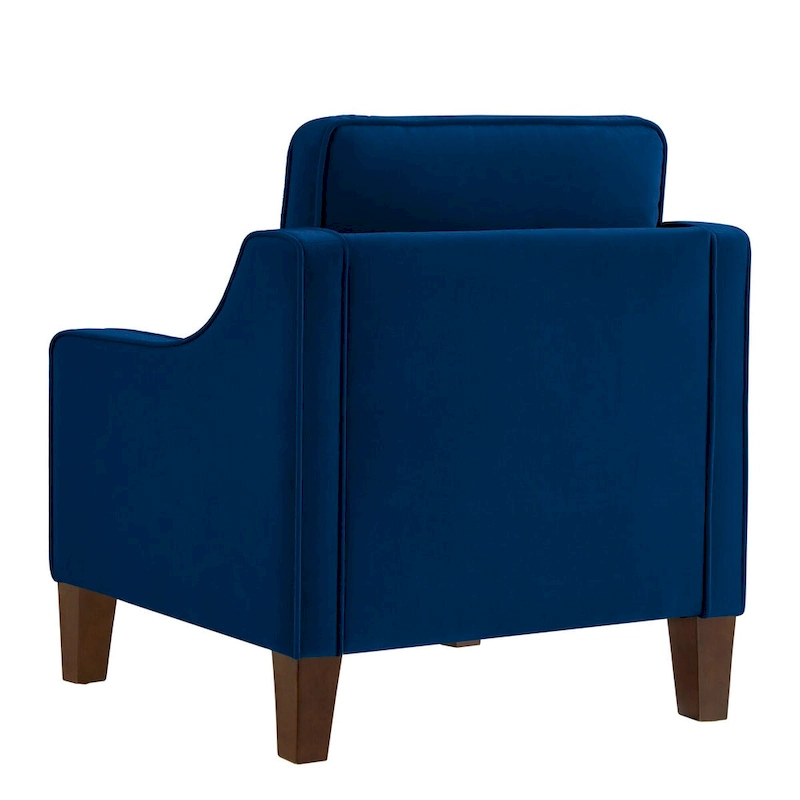Upholstered Velvet Accent Chair with Wooden Legs