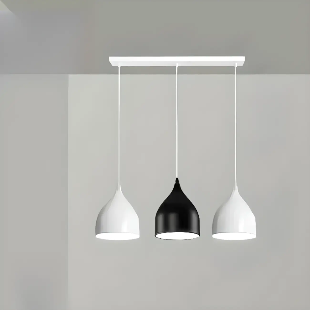 Modern Ferruginous 3-Light Metal Geometric Kitchen Pendant