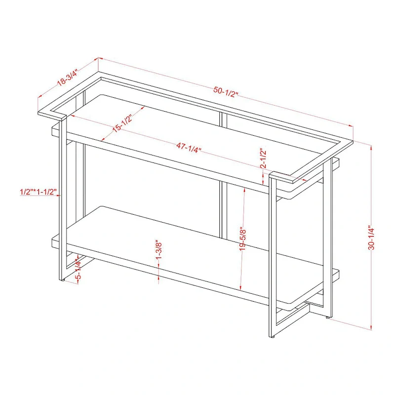 Lovell Glam Gold and Black 51-inch Faux Marble 1-Shelf Sofa Table by Furniture of America