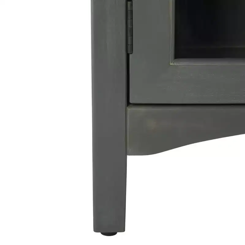1 Drawer Nightstand With Glass Cabinet